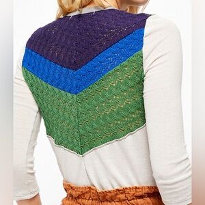 Free People We the Free Rainbows cotton knit top extra small